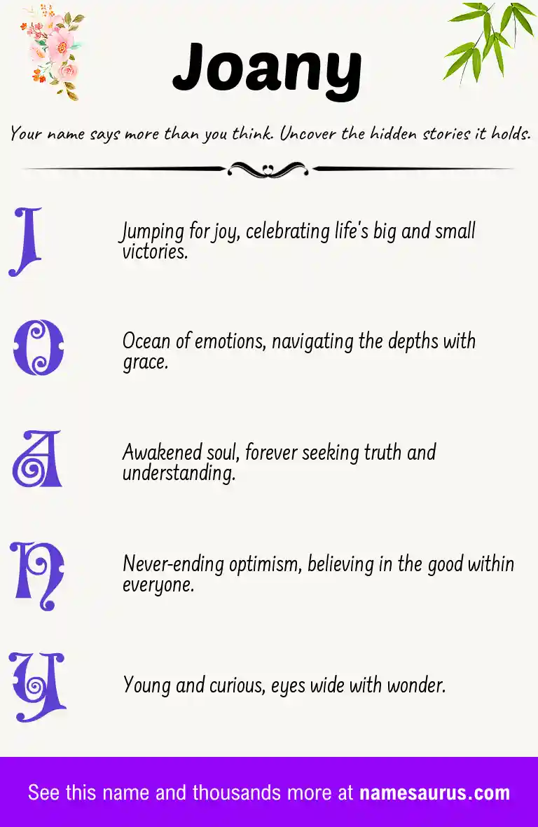 Acrostic poem about Joany.