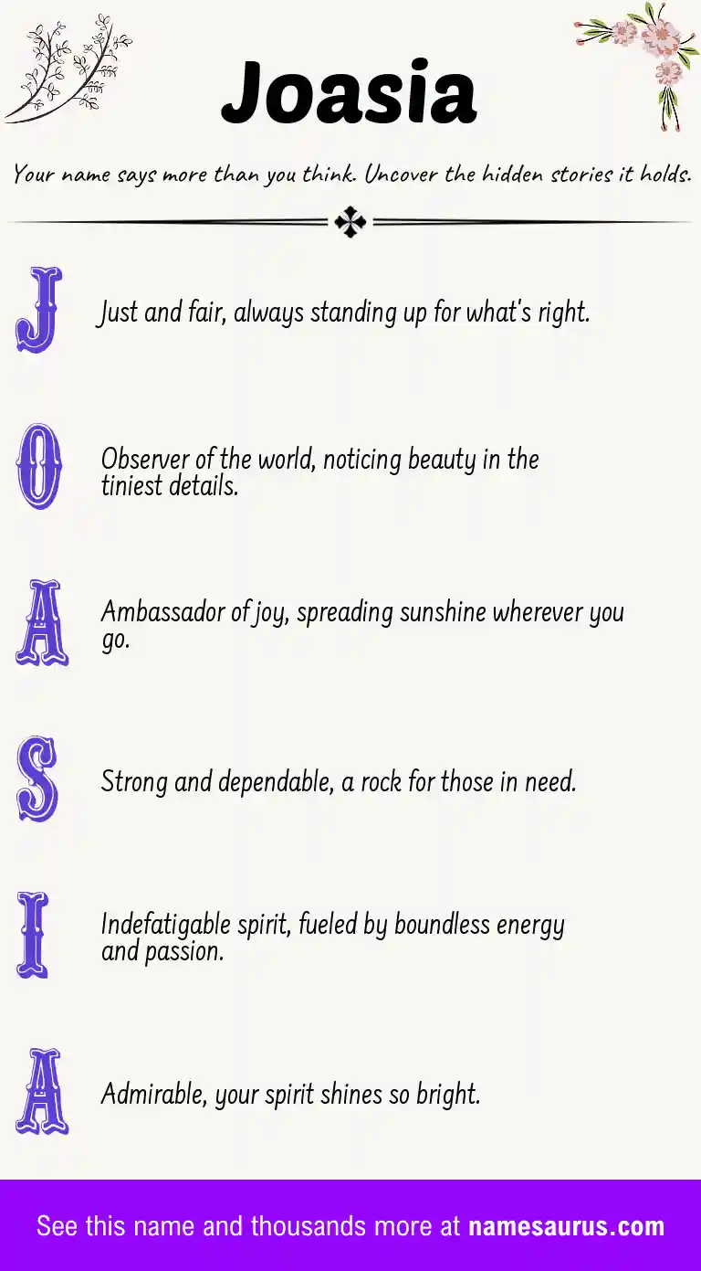 Acrostic poem about Joasia.