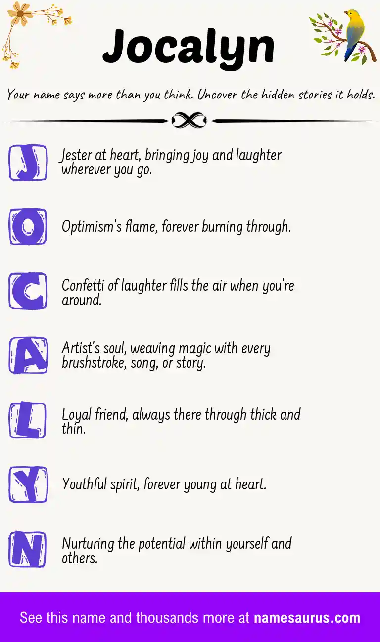Acrostic poem about Jocalyn.