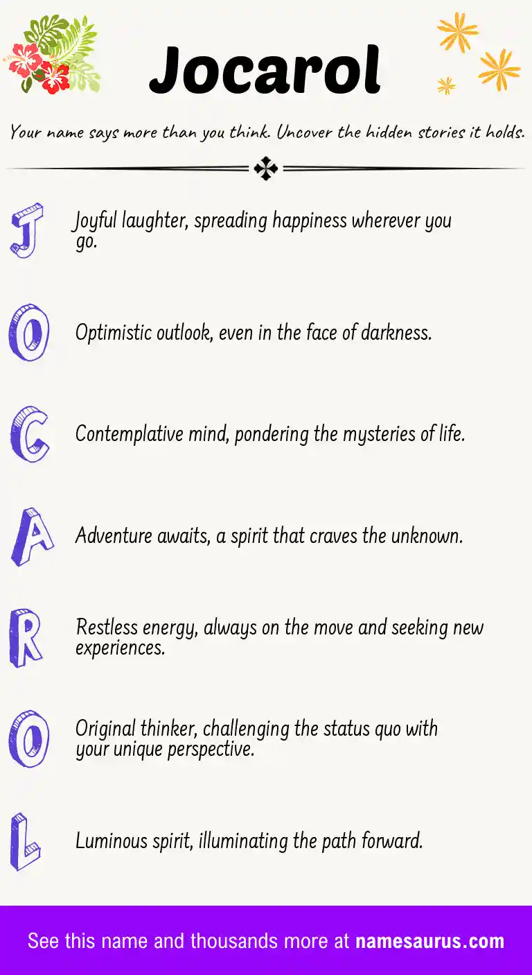 Acrostic poem about Jocarol.