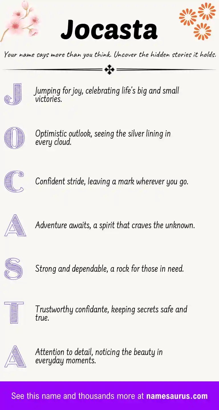 Acrostic poem about Jocasta.