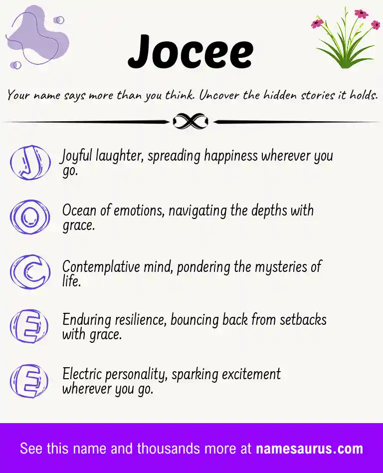 Acrostic poem about Jocee.