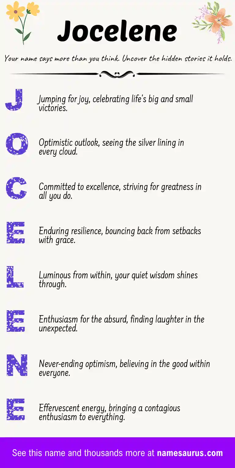 Acrostic poem about Jocelene.