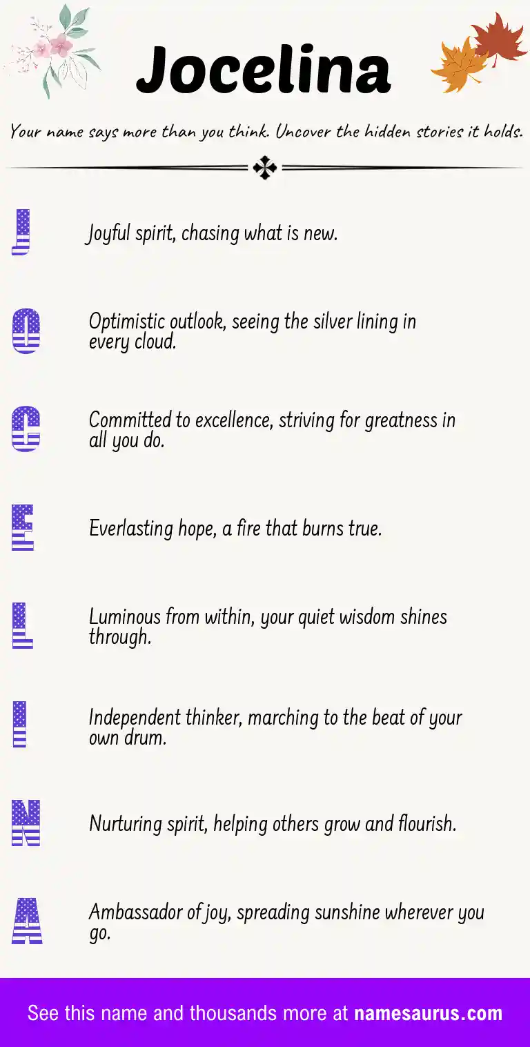 Acrostic poem about Jocelina.