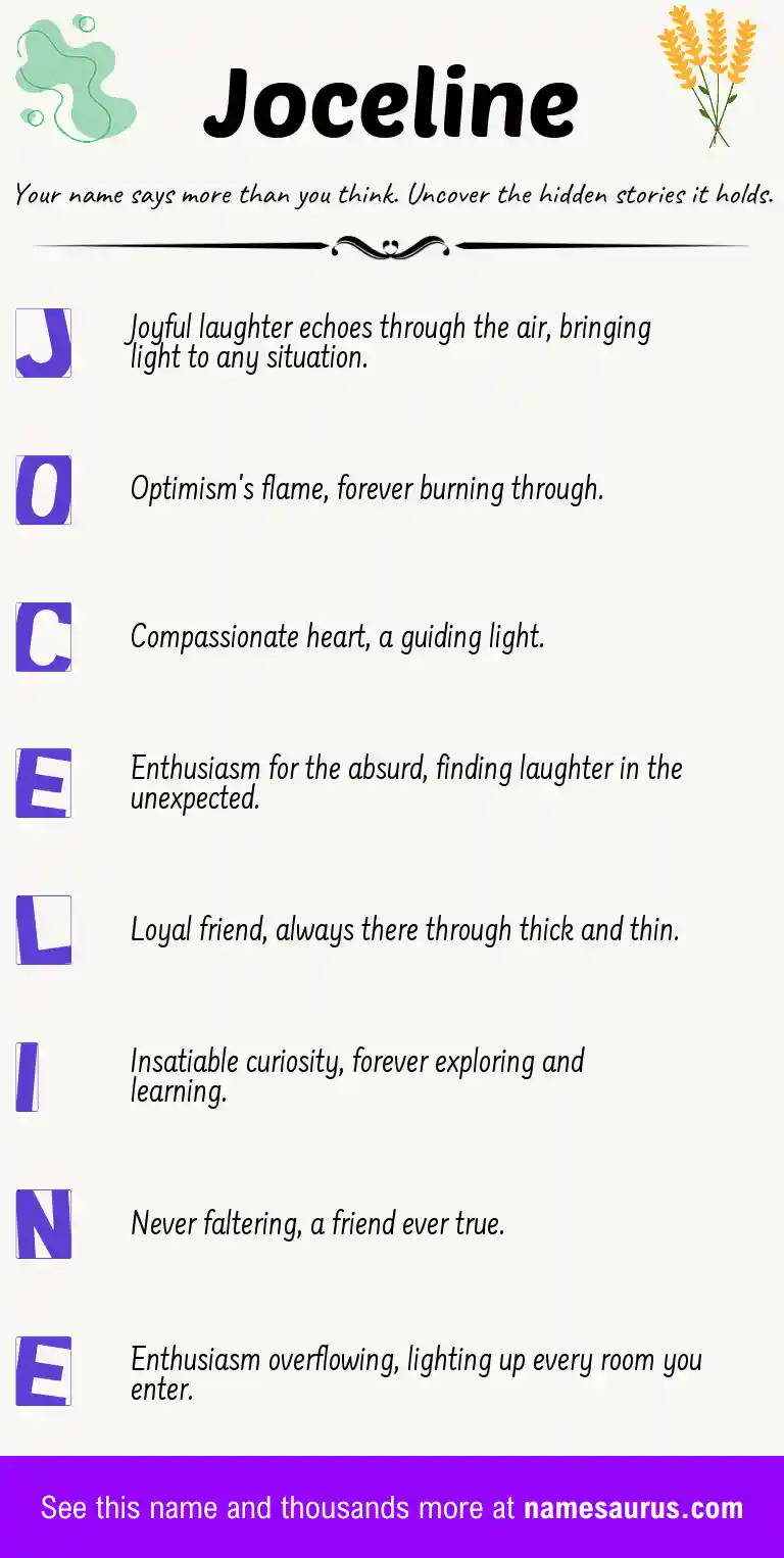 Acrostic poem about Joceline.