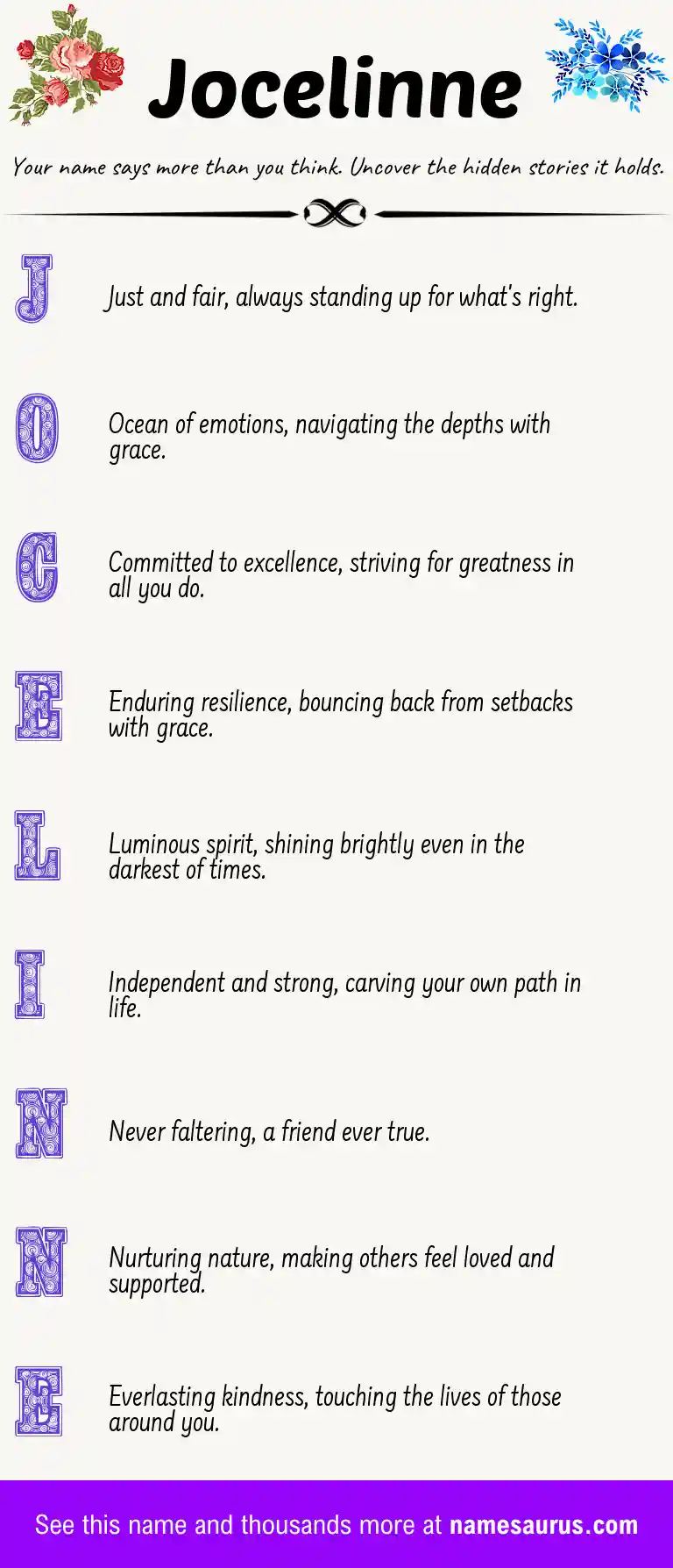 Acrostic poem about Jocelinne.