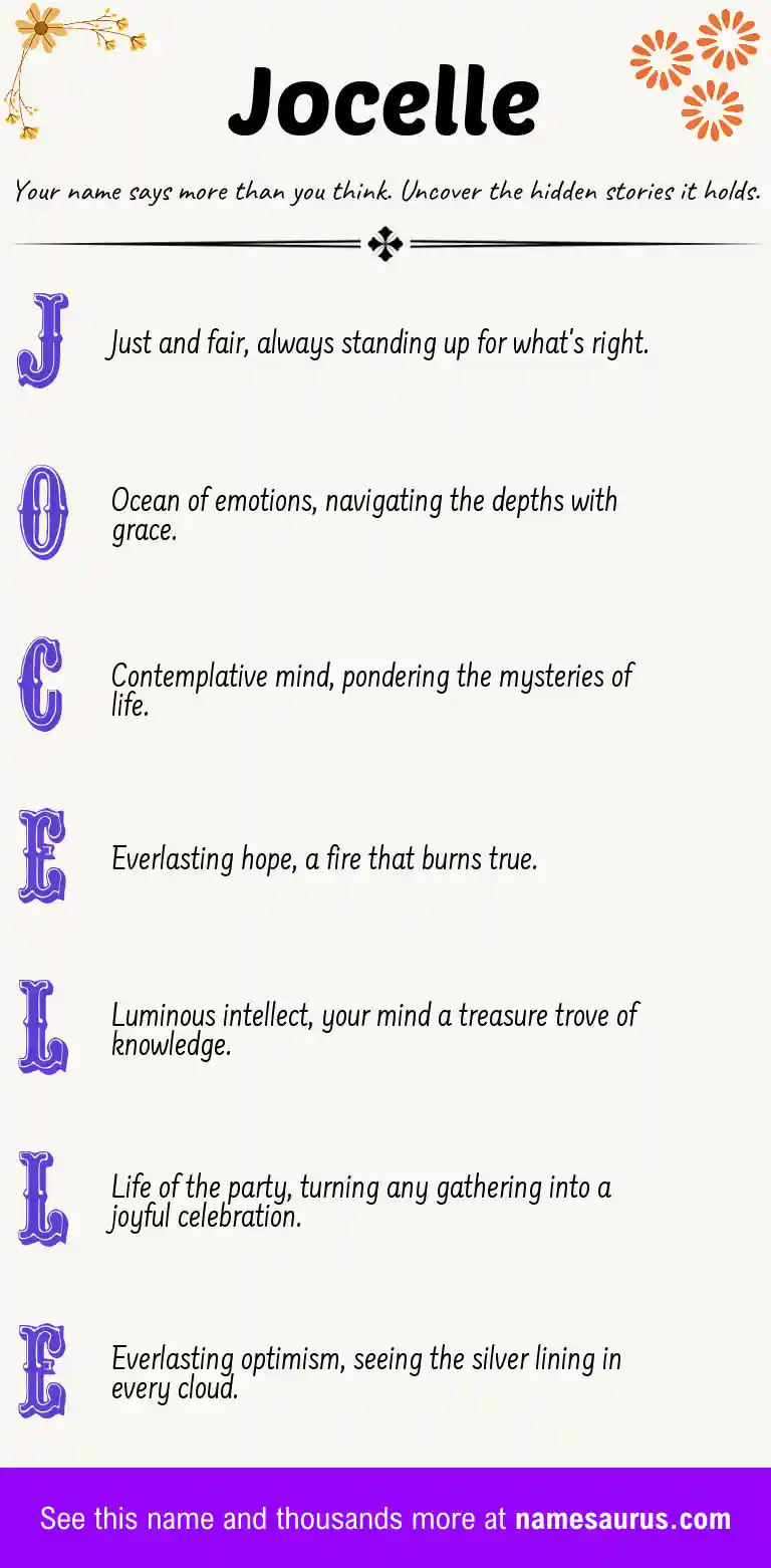 Acrostic poem about Jocelle.