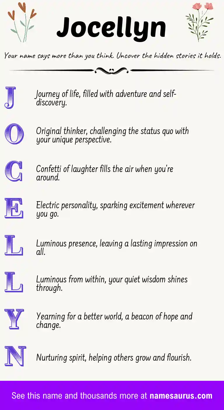 Acrostic poem about Jocellyn.