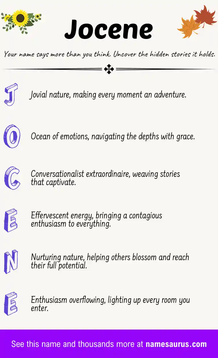 Acrostic poem about Jocene.