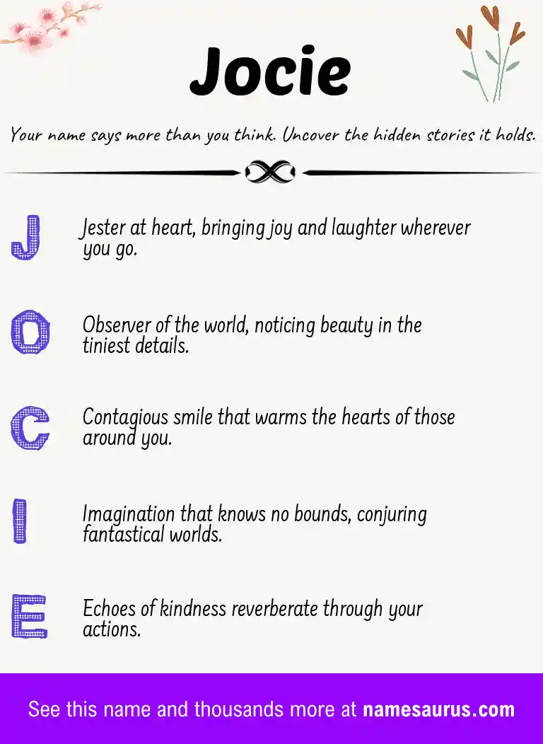 Acrostic poem about Jocie.