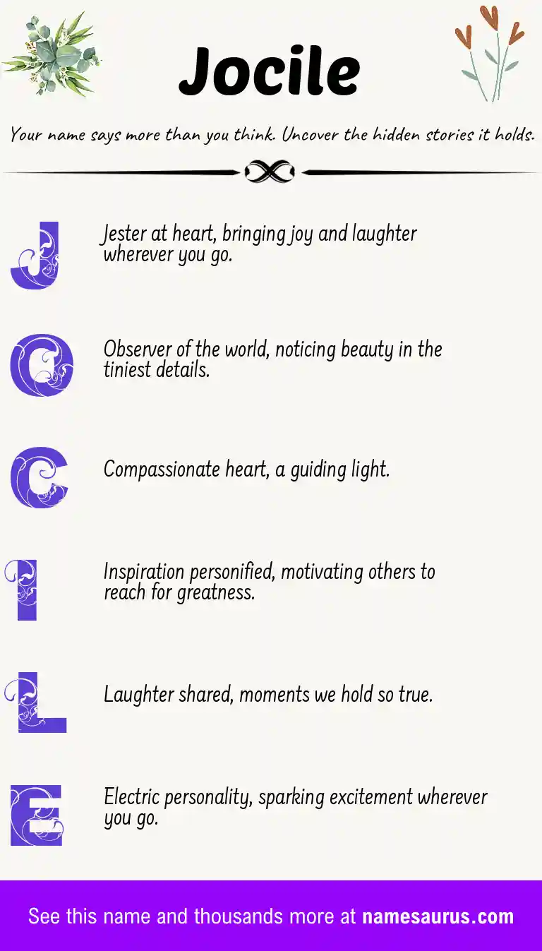Acrostic poem about Jocile.