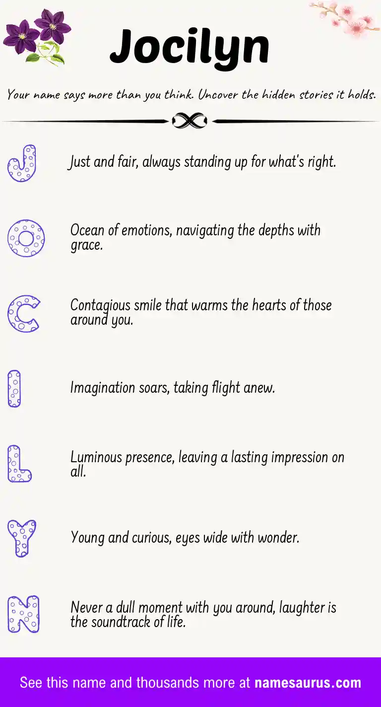 Acrostic poem about Jocilyn.