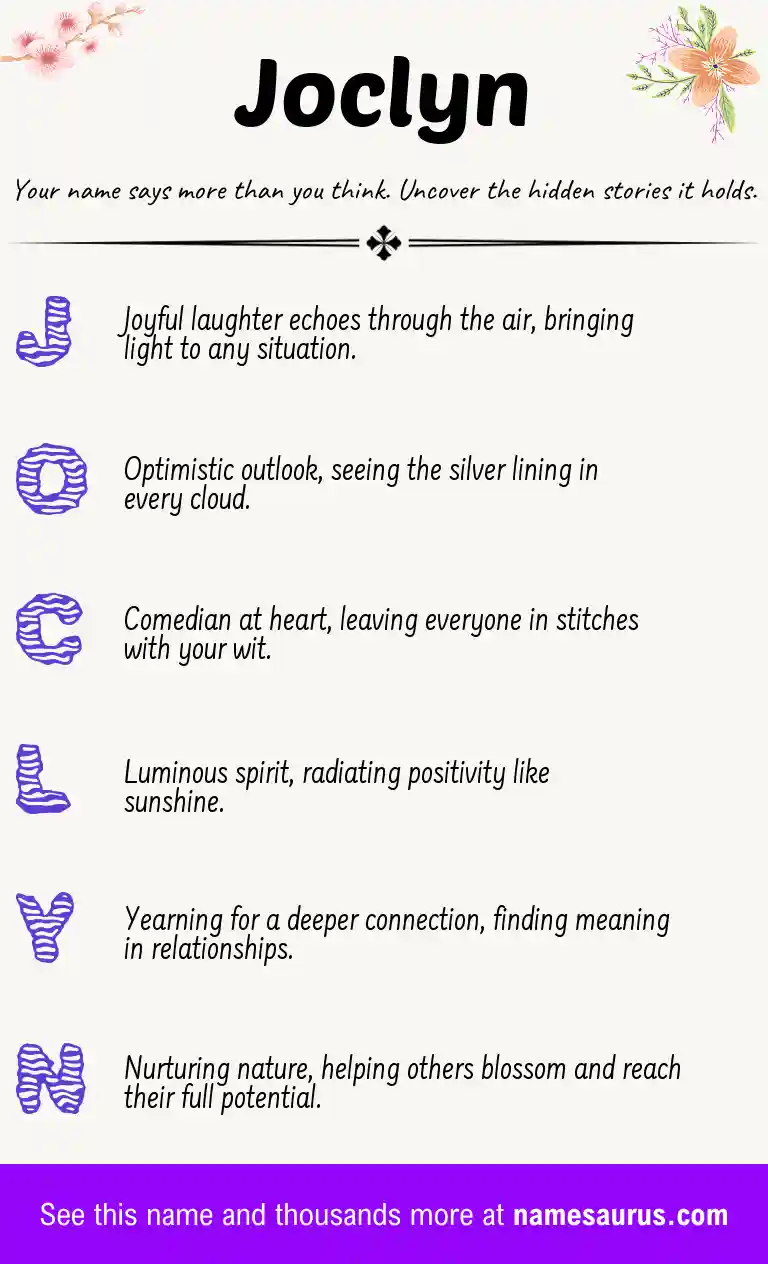 Acrostic poem about Joclyn.