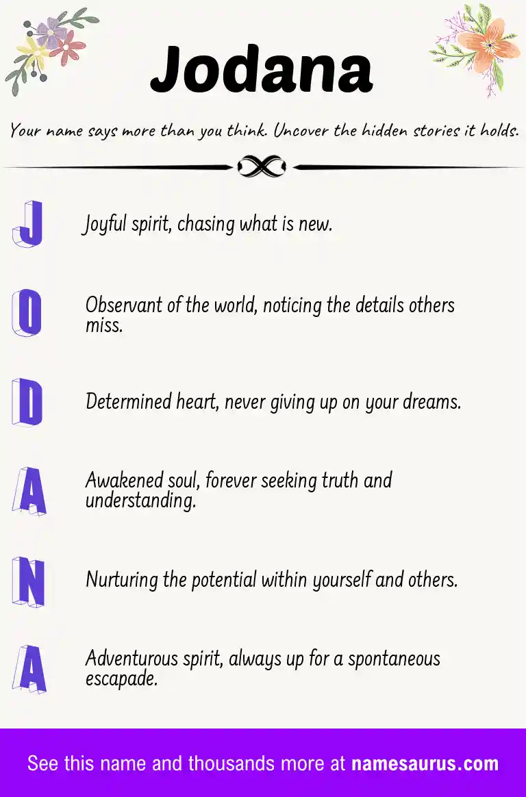 Acrostic poem about Jodana.