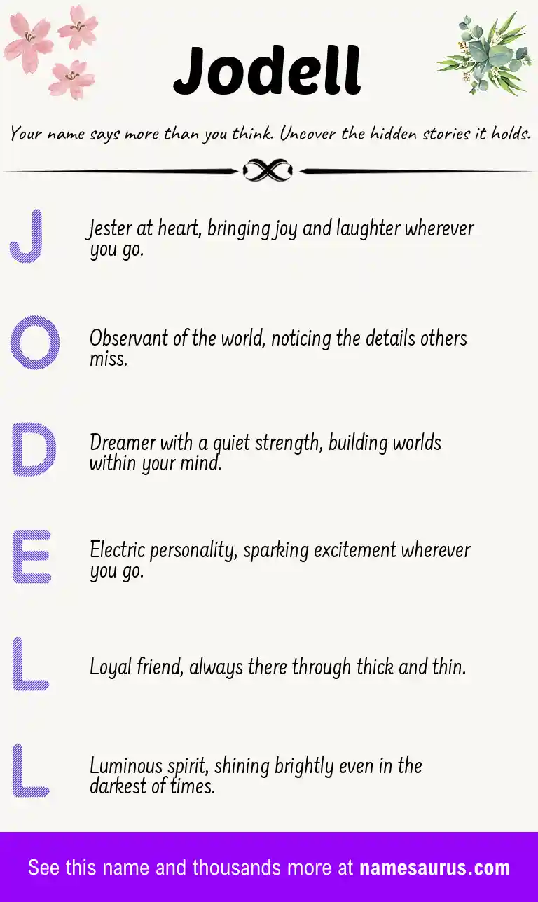 Acrostic poem about Jodell.