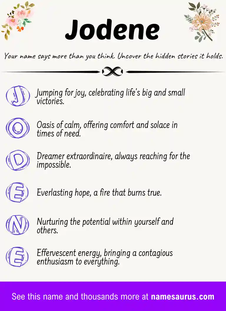 Acrostic poem about Jodene.