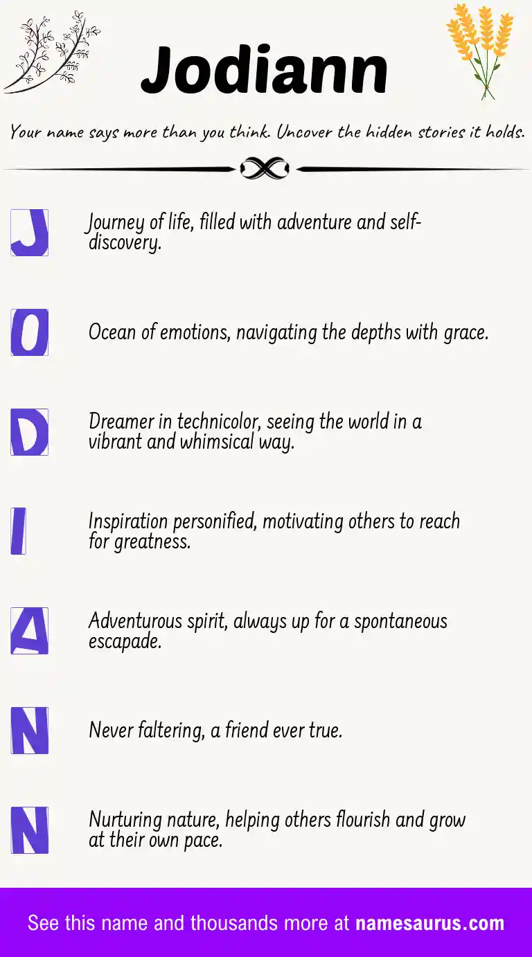 Acrostic poem about Jodiann.