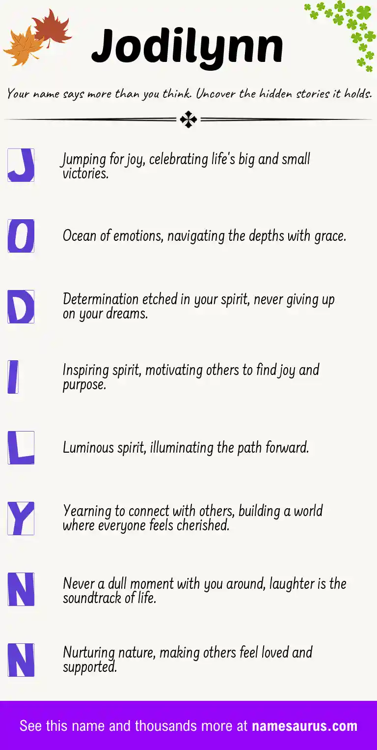 Acrostic poem about Jodilynn.