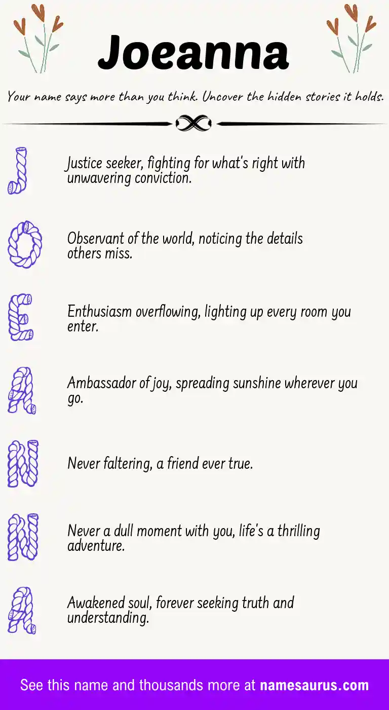 Acrostic poem about Joeanna.