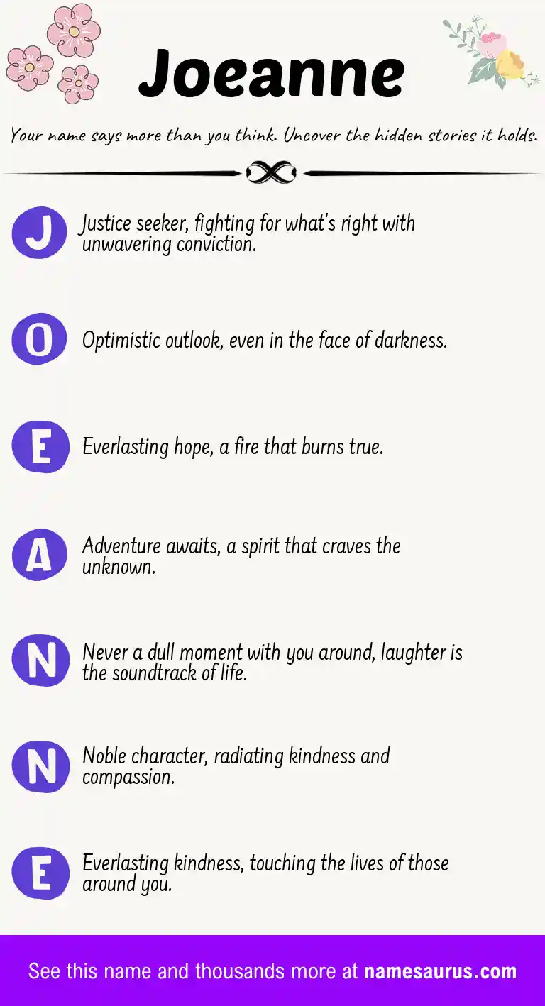 Acrostic poem about Joeanne.
