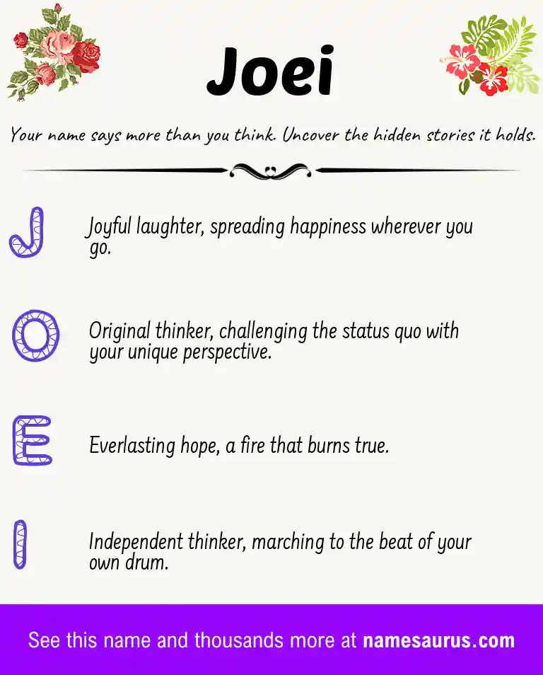 Acrostic poem about Joei.