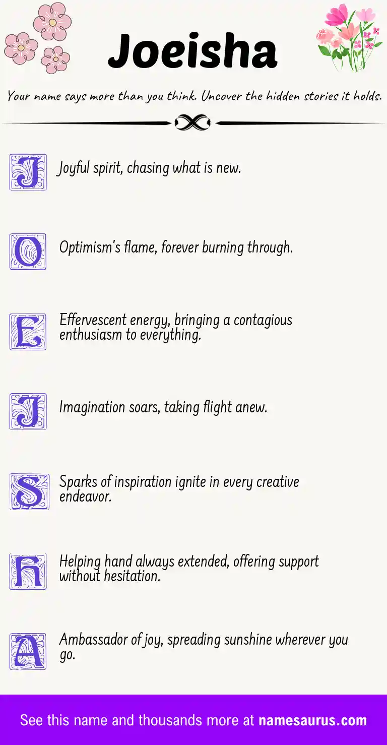 Acrostic poem about Joeisha.