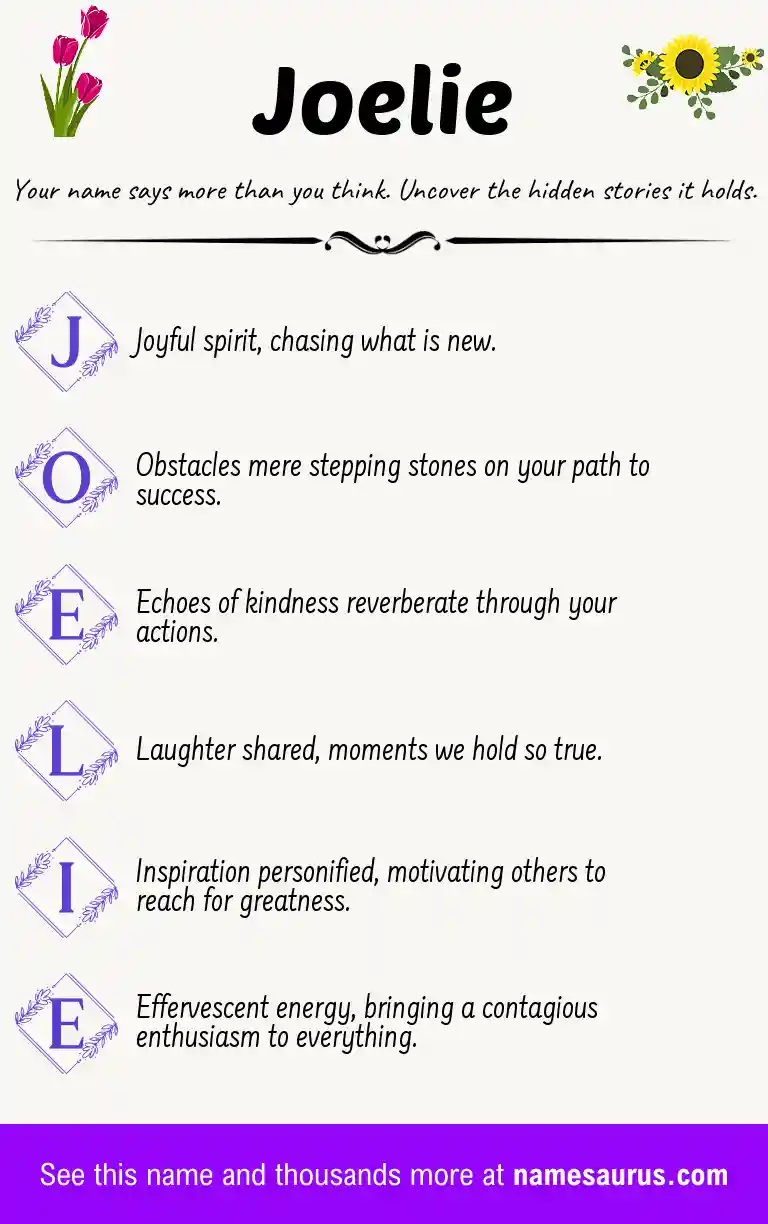 Acrostic poem about Joelie.