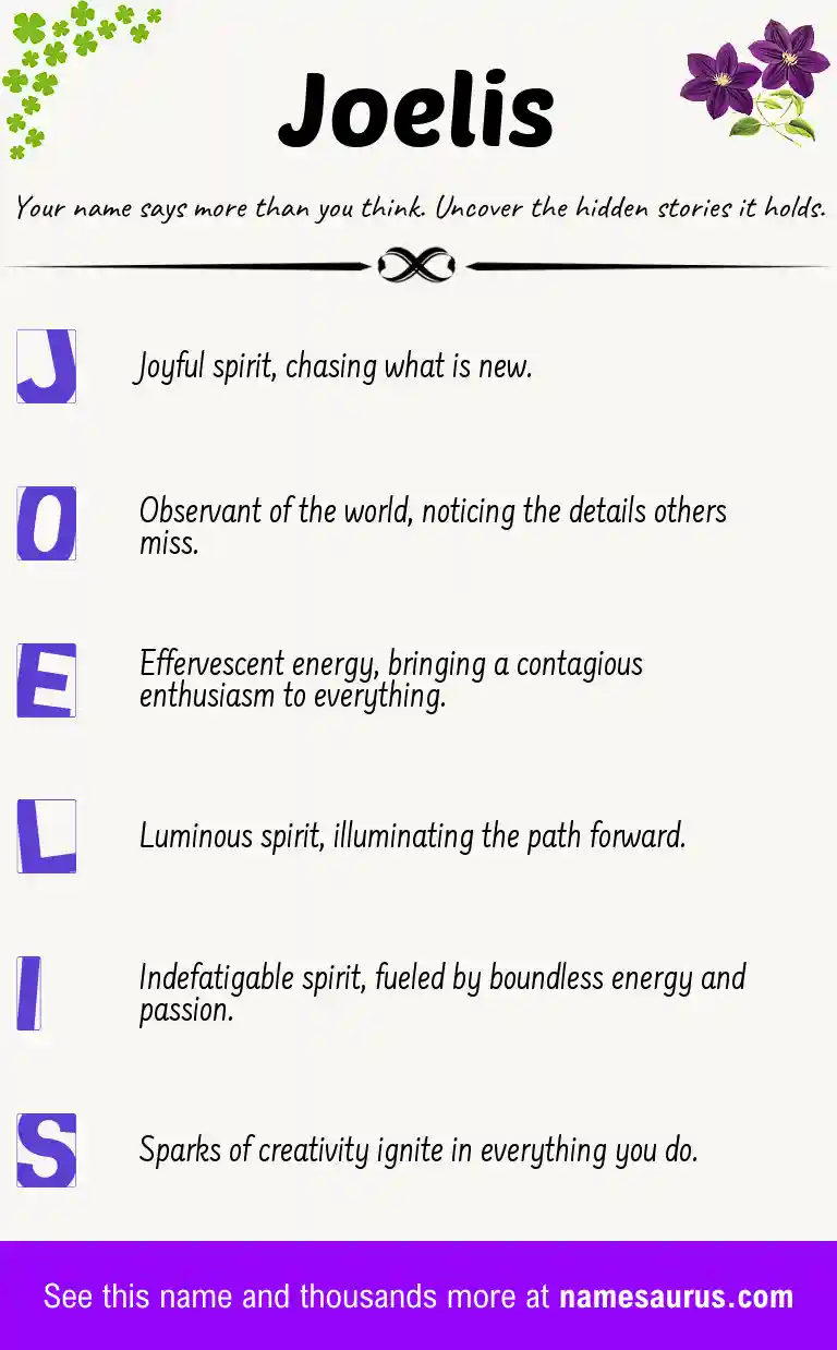 Acrostic poem about Joelis.