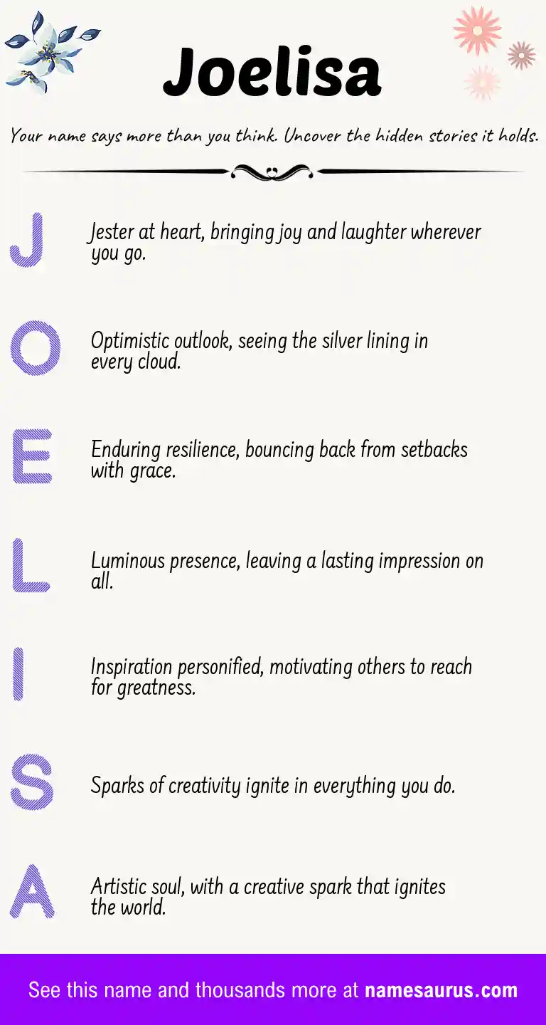 Acrostic poem about Joelisa.