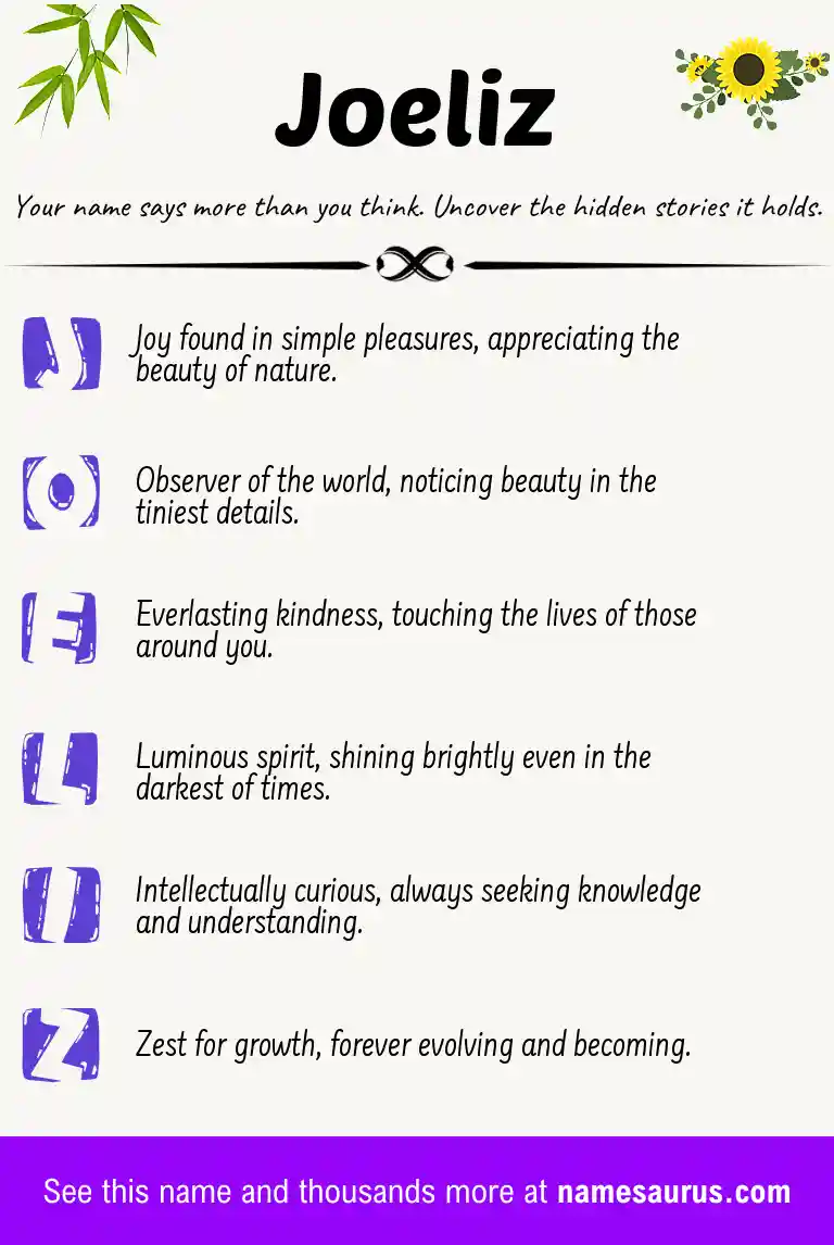 Acrostic poem about Joeliz.