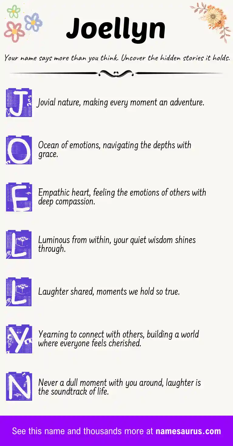 Acrostic poem about Joellyn.