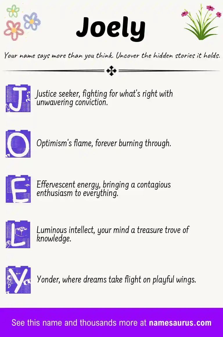 Acrostic poem about Joely.