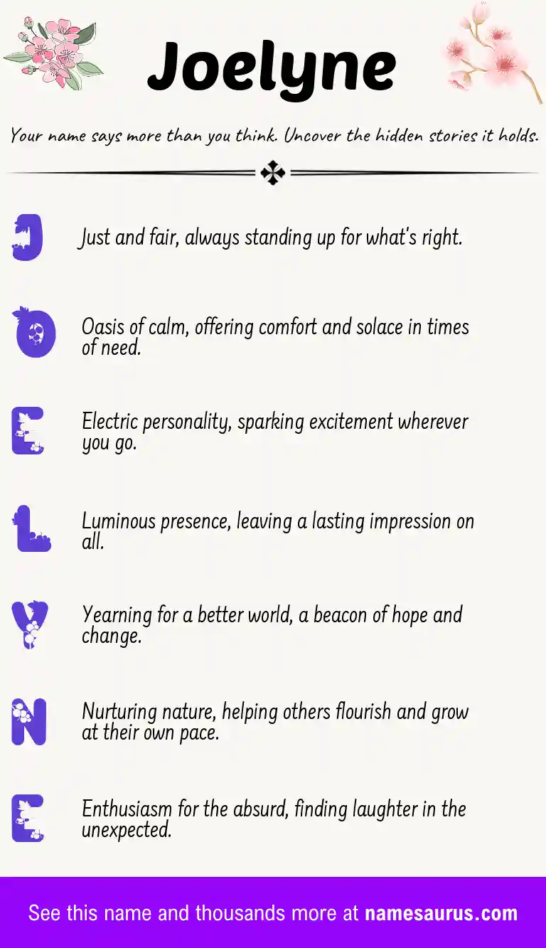 Acrostic poem about Joelyne.