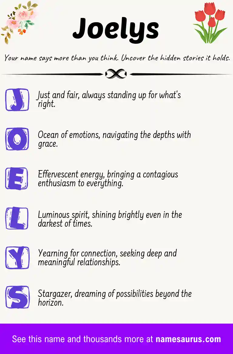 Acrostic poem about Joelys.