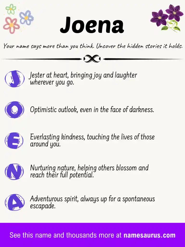 Acrostic poem about Joena.
