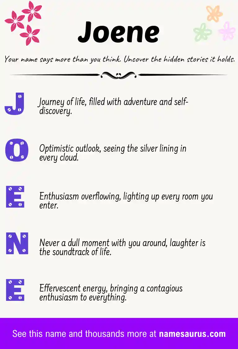 Acrostic poem about Joene.