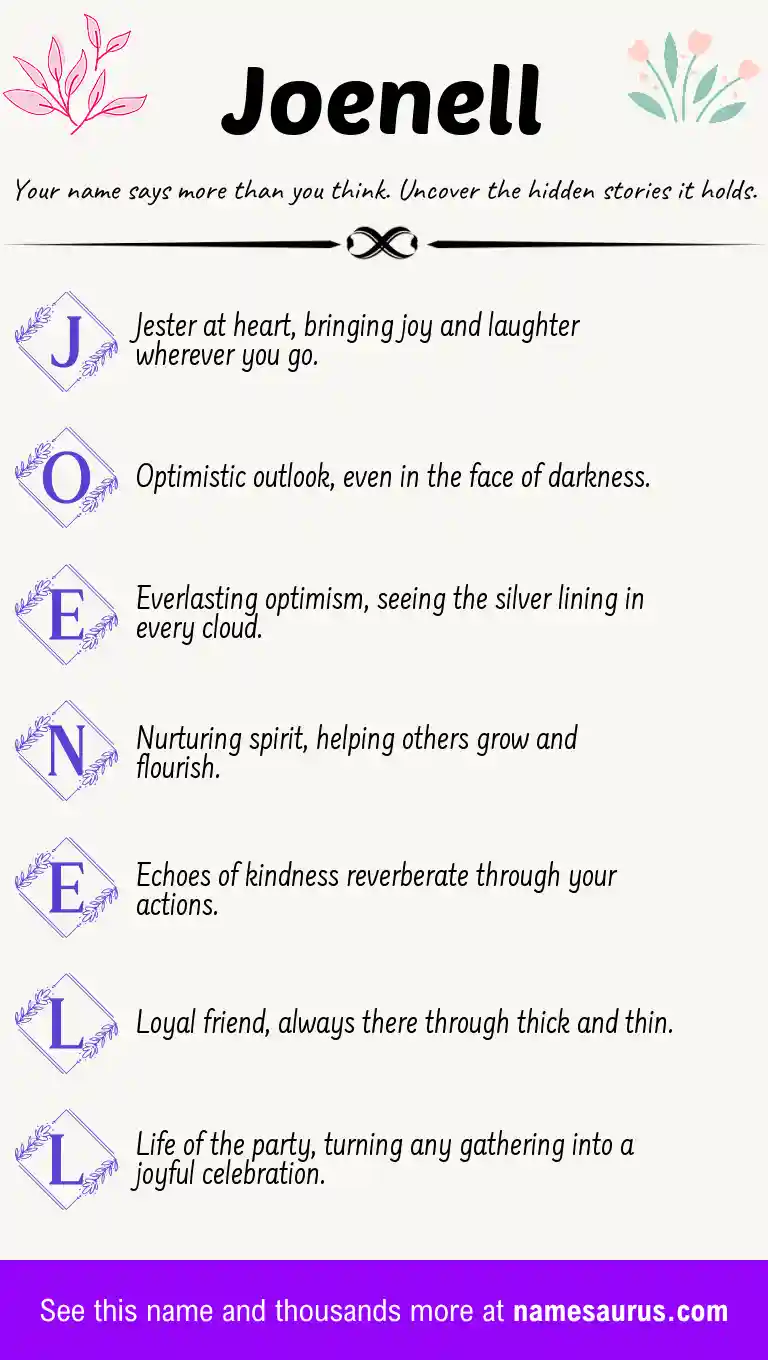 Acrostic poem about Joenell.