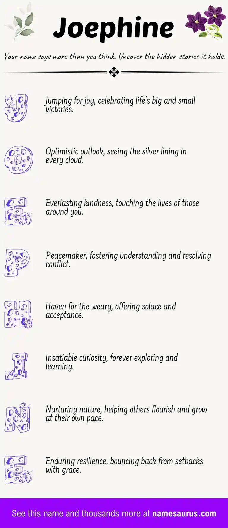 Acrostic poem about Joephine.
