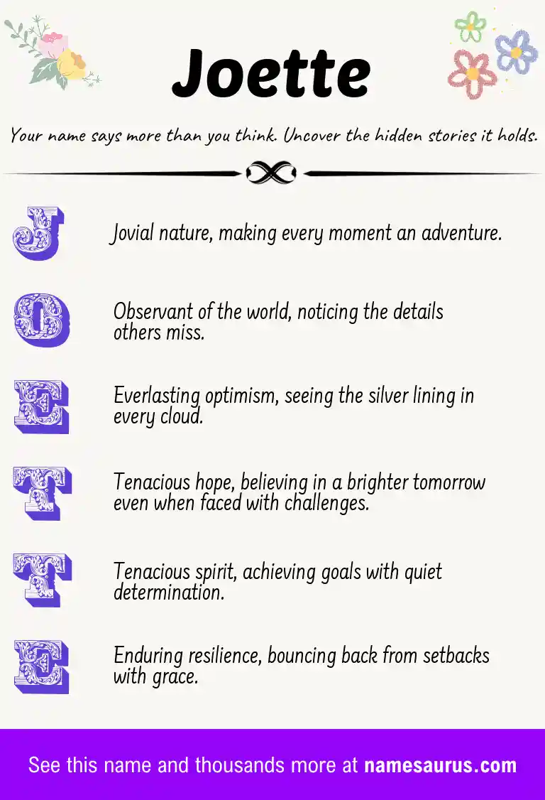Acrostic poem about Joette.