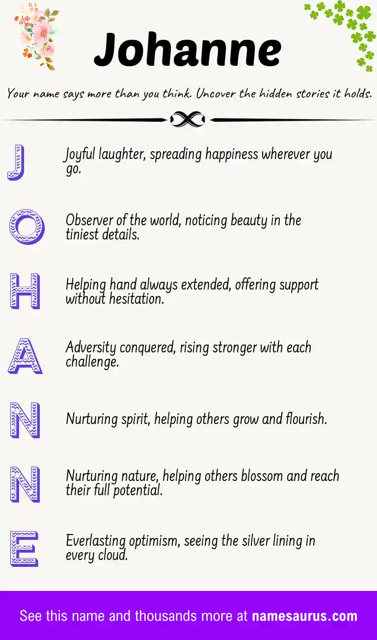 Acrostic poem about Johanne.