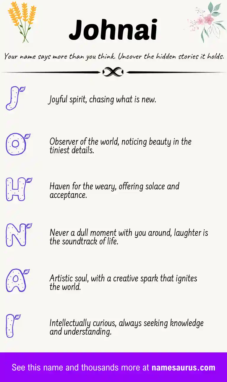 Acrostic poem about Johnai.