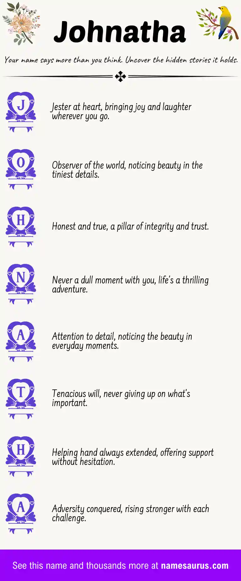 Acrostic poem about Johnatha.