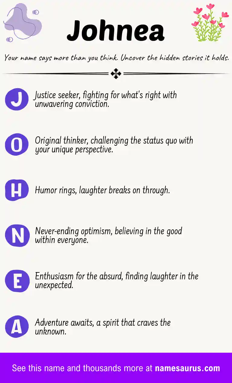Acrostic poem about Johnea.