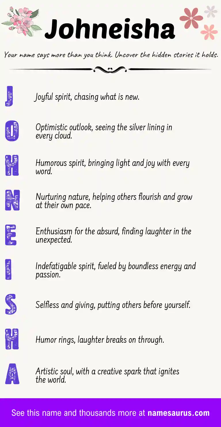 Acrostic poem about Johneisha.