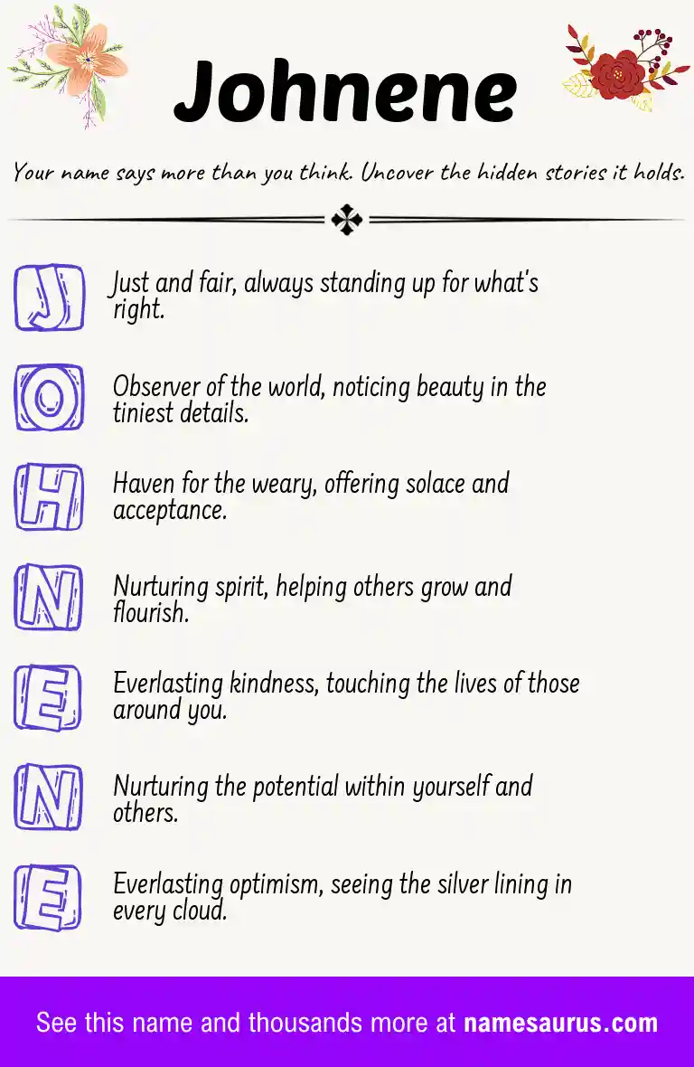 Acrostic poem about Johnene.