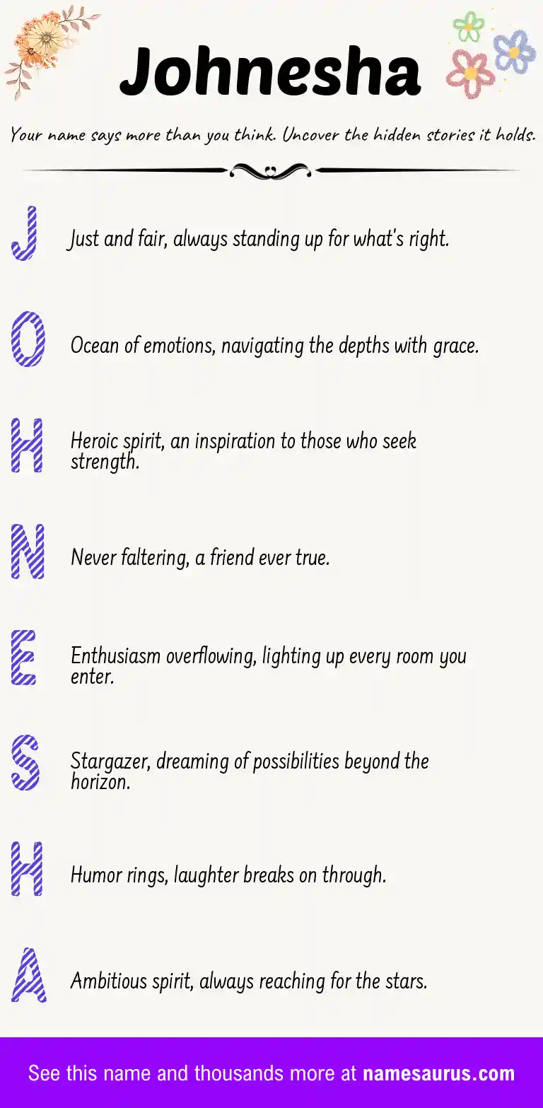 Acrostic poem about Johnesha.