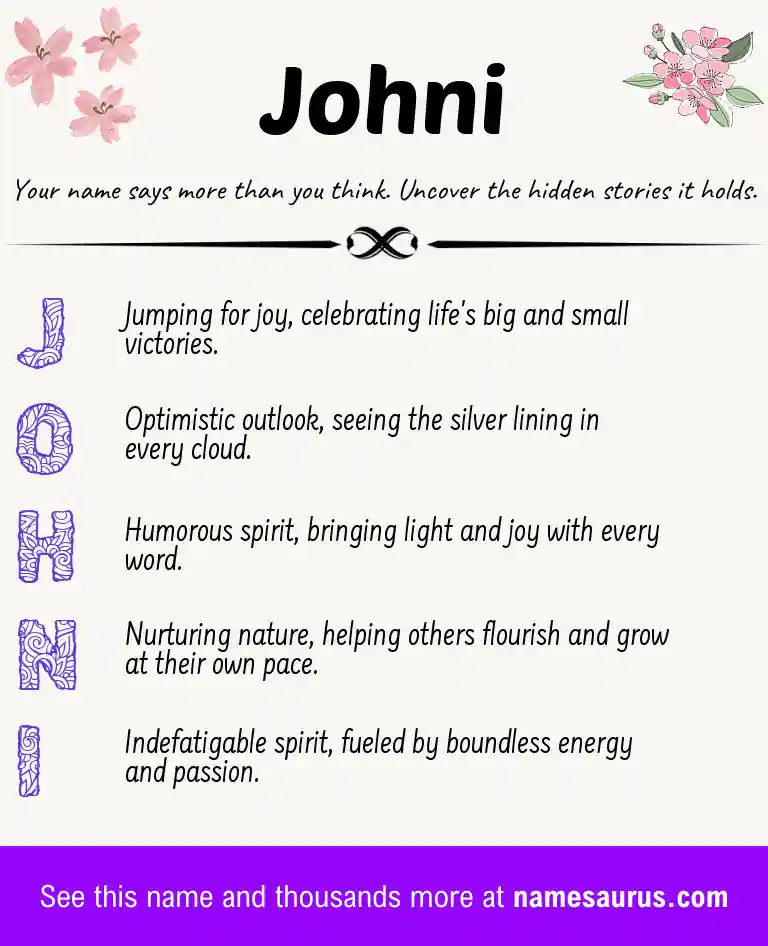 Acrostic poem about Johni.