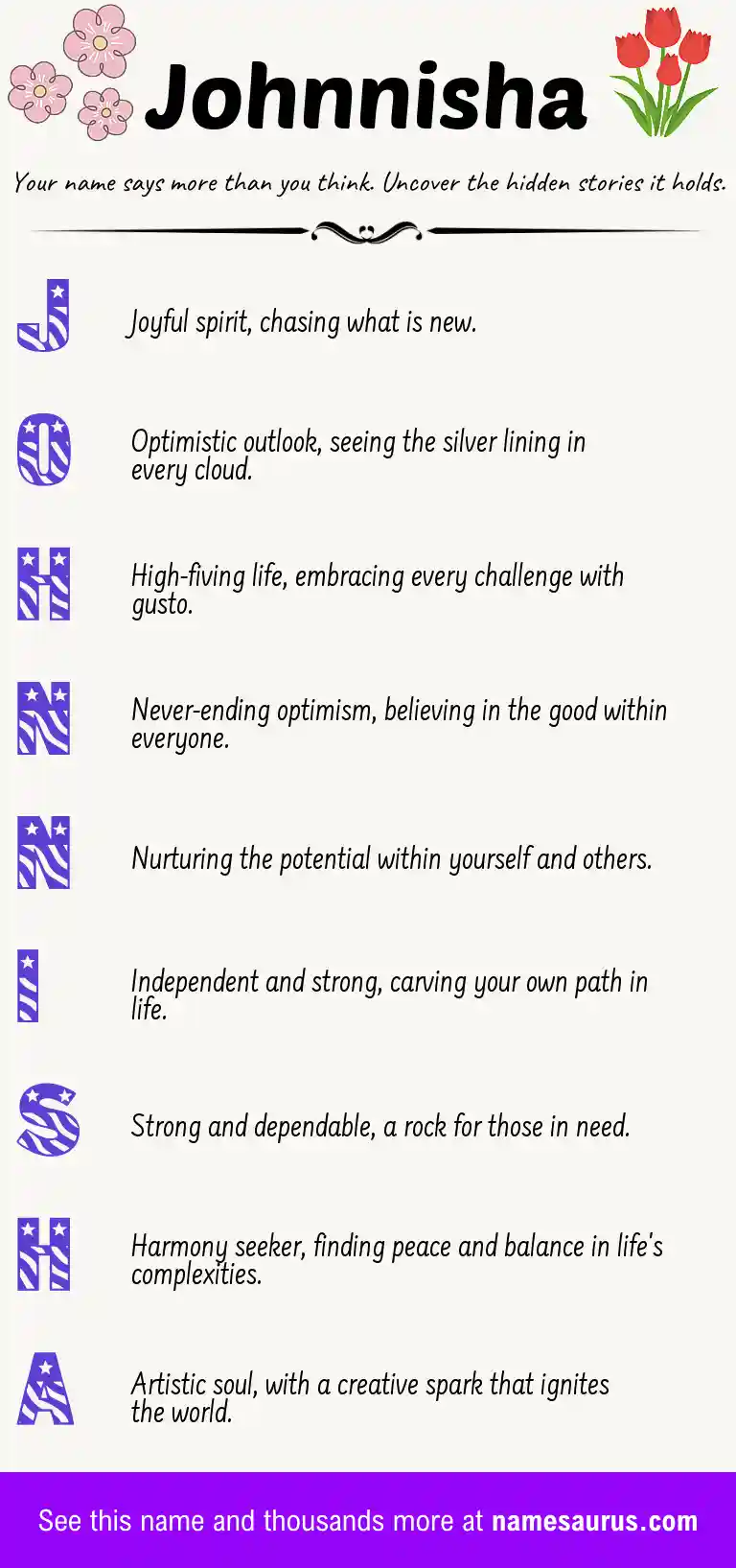 Acrostic poem about Johnnisha.