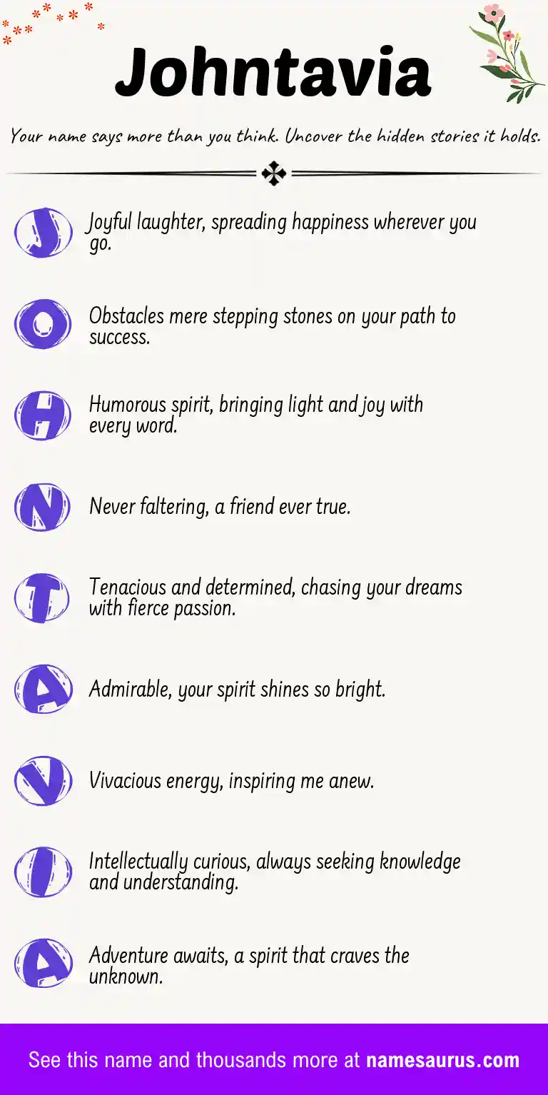 Acrostic poem about Johntavia.