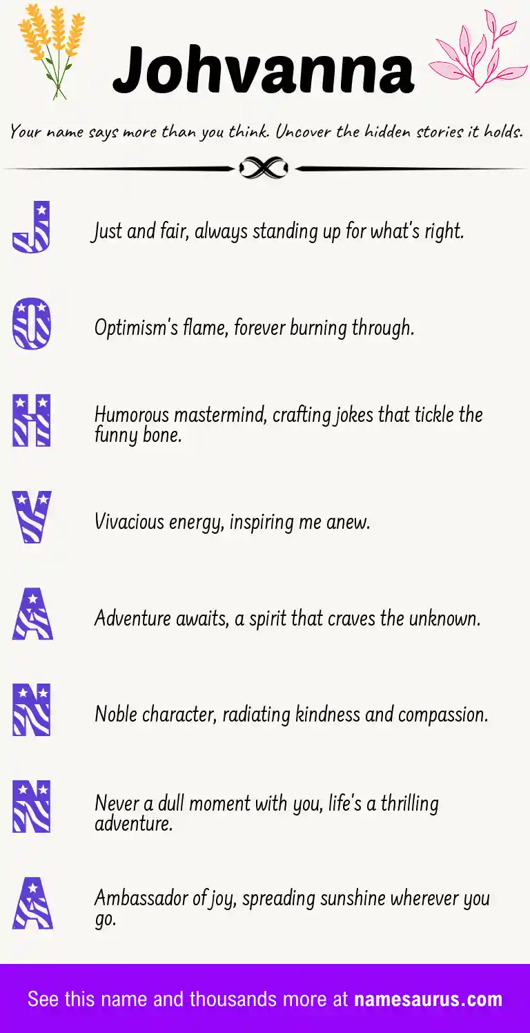 Acrostic poem about Johvanna.